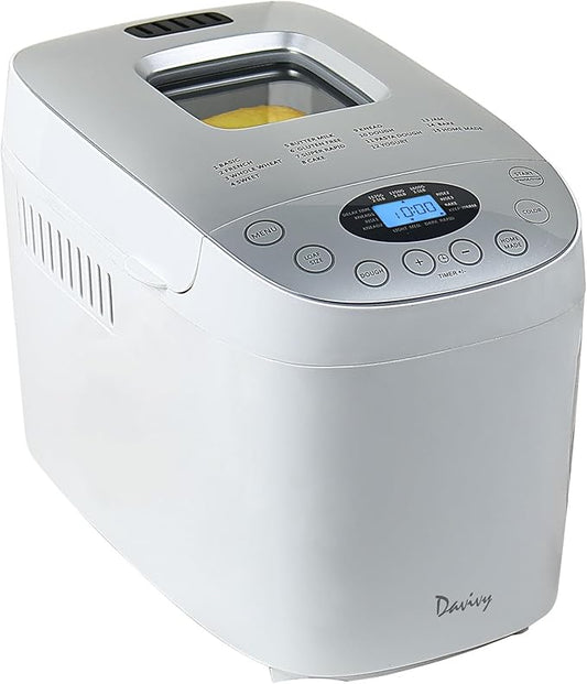 Davivy Bread Maker Machine with 2 Dough Kneading Paddles,15-in-1 Automatic Large Capacity Bread Machine Nonstick Bowl For Bread, Jam& Yogurt, 3 Loaf Sizes and 3 Crust Settings