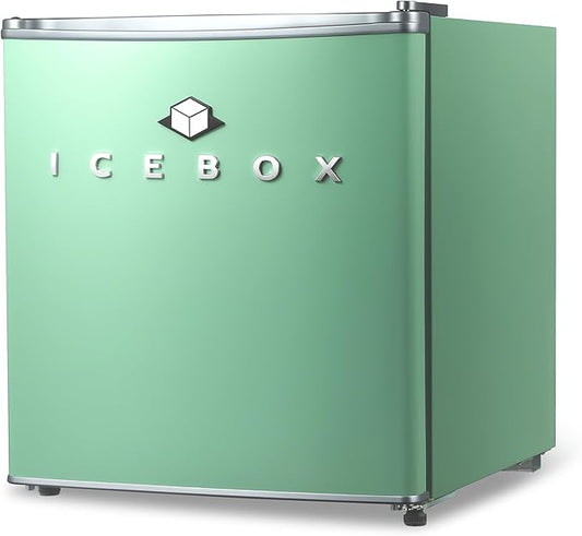 ICEBOX 1.7 Cu. Ft. Compact Refrigerator, ENERGY STAR Certified Small Refrigerator, Single Door Mini Fridge with Chiller Compartment, R600a Refrigerant, IBCR17MNT, Mint Green