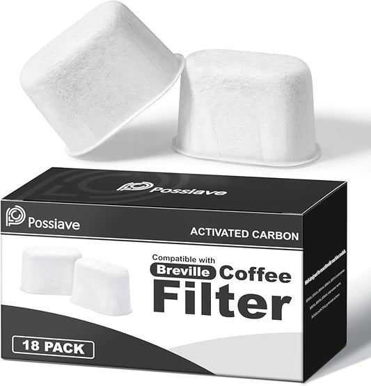 18-Pack Charcoal Water Filters Compatible with Breville BWF100 Machines, Breville Espresso Machine Water Filter Replacements