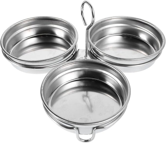 BESTOYARD Egg Poacher Stainless Steel Poached Egg Maker Nonstick Boiling Mold 7.08X7.08X2.75In Multifunctional Steamed Pan Kitchen Tool