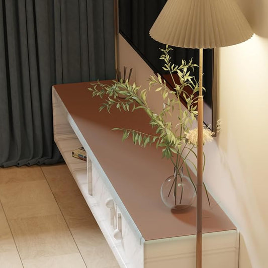 Leather Dresser Cover,1.8mm Thick,14x40 Inch,Dresser Protector Top,Dresser Top Protector,Dresser Cover Top,Dresser Top Cover,Dresser Cover Top for Bedroom.(Brown+Gray,14x40)