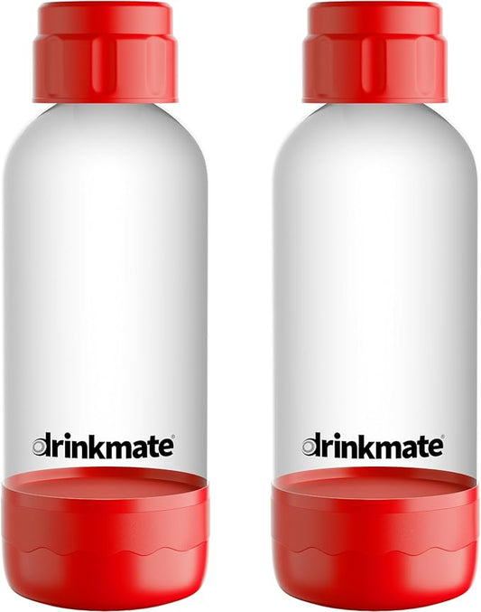 DrinkMate 0.5L Replacement Carbonation Bottles | Compatible with OmniFizz, LUX, and Spritzer | Royal Red, Pack of 2