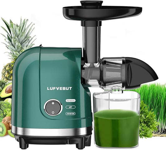 Vegetable Juicer for Celery Wheatgrass Spinach Ginger, Fruit Juicer Machines Slow Masticating Cold Press Juice Extractor Pulp Separated, Quiet Motor, Easy To Clean, BPA Free, Dishwasher Safe