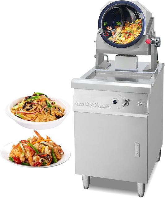 Commercial Automatic Cooker with water spray,Automatic 360° Stir Fry Cooker,Automatic Cooking Machine,Drum Type Stir Frying Machine,Auto Cooking Wok Fried Machine (Natural Gas, Floorstanding)