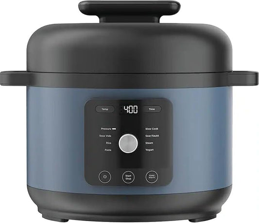 Hyper-Heat Pressure Cooker - 6.5 Quart Multi-Cooker with 9 Programmable Functions, 1200W Power, SimpliServe Pot for Family Meals, Electric Pressure Cooker for Fast and Healthy Cooking (Blue)