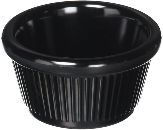 Winco Fluted Ramekins, 2-Ounce, Black