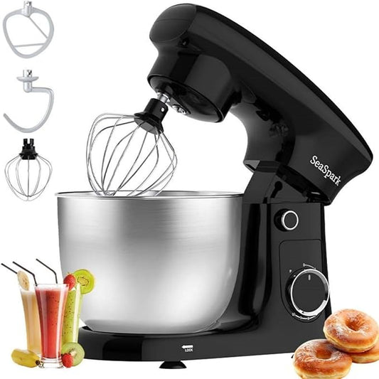 Stand Mixer, 3 in 1 Stand Mixer, 5.5Qt Electric Mixer, Mixer with Stainless Dough Hook, Wire Whip & Beater, Food Mixer for Baking, Cake and Most Home Cooks, Black