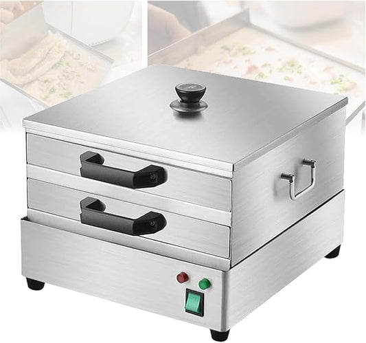 Rice Noodle Roll Steamer Rice Noodle Rolls Machine for Cooking Food Is Heated Evenly 2 Layer Rice Noodle Roll Steamer Machine for Cooking Dim Sum Buns Dumplings