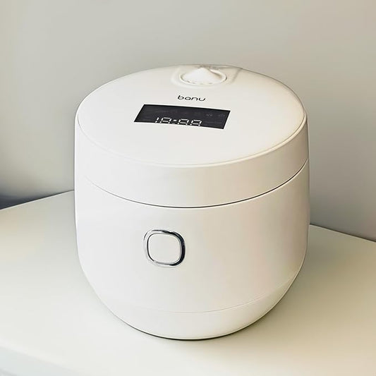 BANU Low Carb Rice Cooker - 4 Cups(white rice), 2 cups(Low carb rice) 7 Preset Functions, 20-Hr Timer, Led Touch, Auto Keep Warm - Healthy Cooking for Keto and Low Glycemic Diets - White / 8-Cup (Cooked) (4-Cup UNCOOKED) Digital Rice Cooker and Food St...