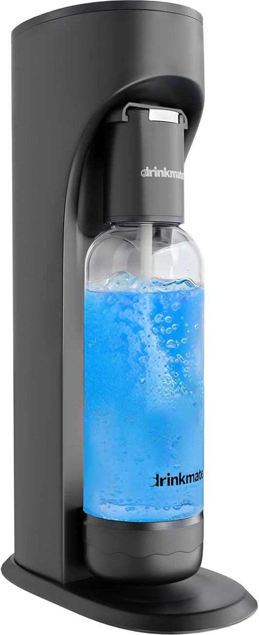 Drinkmate OmniFizz Sparkling Water Maker & Soda Streaming Machine | Carbonates Any Drink | BPA-Free Bottle | No Batteries or Electricity Required | CO2 Not Included (Matte Black)