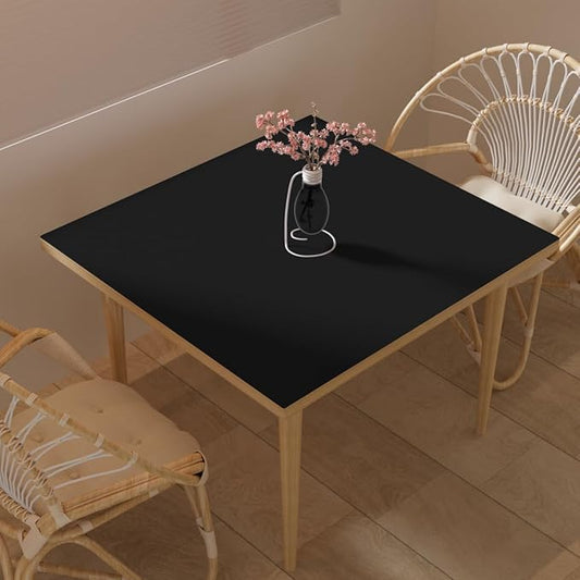 Desk Cover Protector - Used for Square Table Waterproof and Easy to Clean Good Flatness Easy to Used for Dining Table(Black+Gray 44x44)
