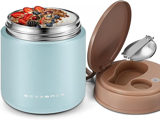 15.2oz Kids Thermo for Hot Food – Vacuum Insulated Food Jar with 316 Stainless Steel Interior, Leakproof Wide Mouth Soup Thermos for School Lunch (Blue)