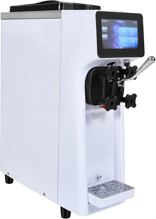 VEVOR Commercial Ice Cream Machine, 1000W Single Flavor Soft Serve Ice Cream Maker, 10.6 QT/H Yield, 4L Hopper & 1.6L Cylinder, Touch Screen, Auto Clean & Pre-Cooling, Countertop Restaurant Snack Bar