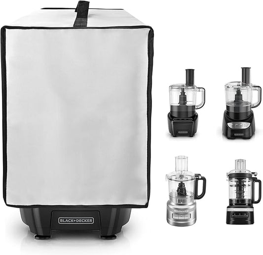 Cover for BLACK+DECKER and KitchenAid 7-8 Cup Food Processor, Heavy Duty Waterproof Dustproof Food Processor Protective Case Cover, Accessories for BLACK+DECKER Food Processors (Gray)