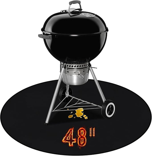 Fire Pit Mat,48-Inch Round Grill Mat for Outdoor Grill – Fire-Resistant, Waterproof & Oil-Proof Deck and Patio Protector