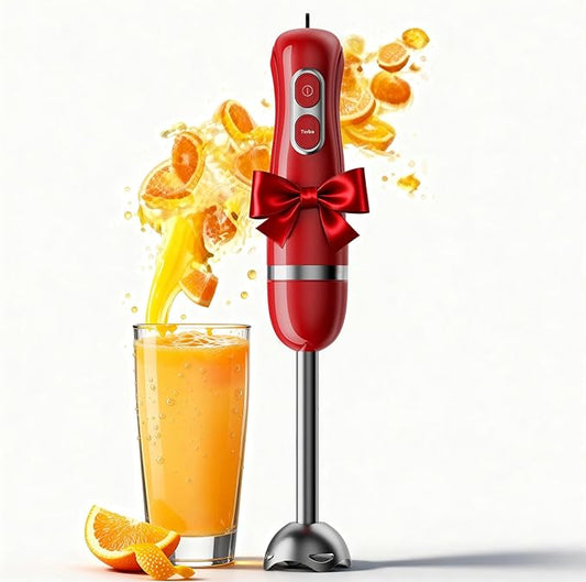 Turelar Immersion Blender Handheld, Corded Electric Blenders Portable Stick Mixer with 2 Mixing Speed and Stainless Steel Blades Emulsifier for Effortless Blending Soup, Smoothies, Puree or Baby Food