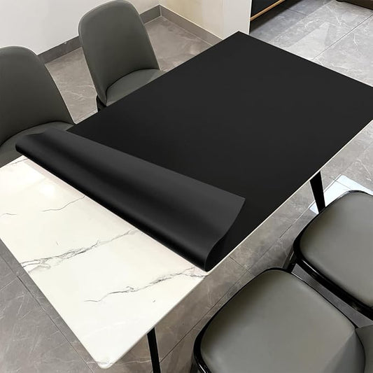 Leather Table Cover,1.8mm Thick,48x60 Inch Table Protector,Table Protector for Dining Room Table,Table Pads for Dining Room Table Rectangular.(Black+Black,48x60)