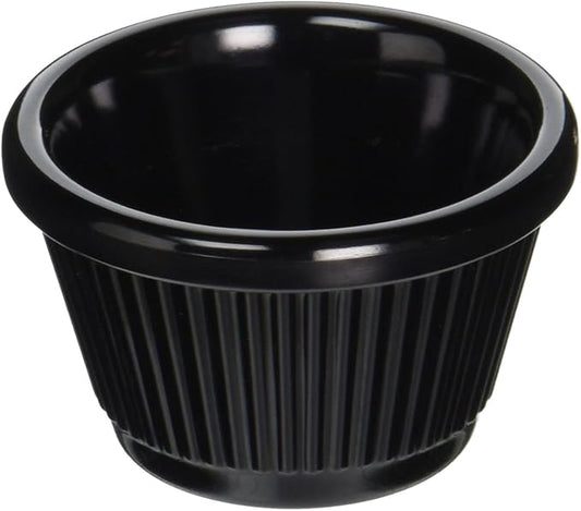 Winco Fluted Ramekins, 1.5-Ounce, Black, 12-Pieces