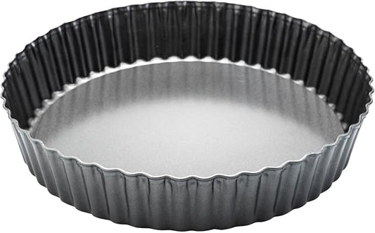 Deep Dish Quiche Pan, 11” x 2” Tall Pie Pan Deep Tart Pan with Removable Bottom, Nonstick Large Fluted Tart Mold Loose Base Round Deep Pizza Pan for Baking Easter Pie