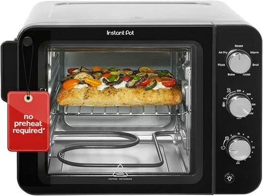 Instant Pot No Preheat Required* 4-Slice Air Fryer Toaster Oven with InstantHeat Technology, 7-in-1, Air Fry, Bake, Toast, Roast, Broil, Warm, and Make Pizza