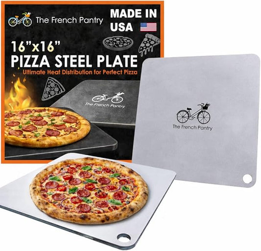 16" x 16" Pizza Steel, Deluxe Thickness Baking Steel for Homemade Pizza and More, Multipurpose Cooking Steel Plate for Ovens and Grills, Made in USA