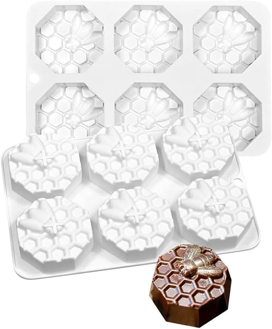 mostsom Honeycomb Molds Silicone Non-Stick Rabbit Cookie Mold Diy Rose Flower Chocolate Mould Used for Jelly, Candy,Biscuits (B_8.2x5.3x0.9 inch)