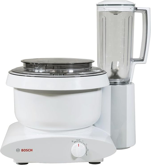 Bosch Blender Bundle - White Universal Plus Mixer, Dough Hook Extender, and Blender