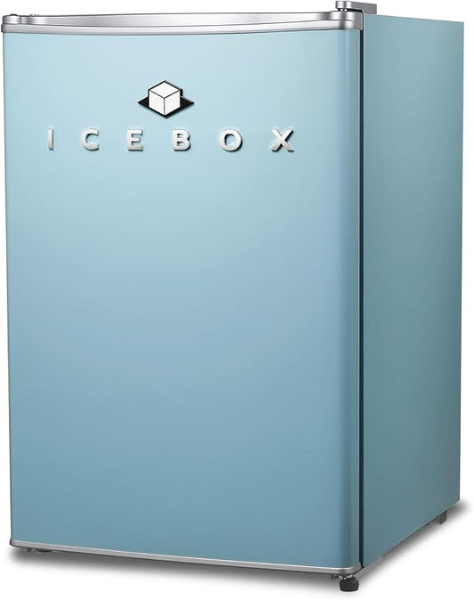 ICEBOX 2.5 Cu. Ft. Compact Refrigerator, ENERGY STAR Certified Small Refrigerator, Single Door Mini Fridge with Chiller Compartment, R600a Refrigerant, IBCR25SLT, Slate Blue