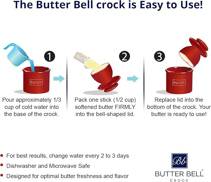 Butter Bell - The Original Butter Bell Crock by L. Tremain, Antique Collection - Denim Blue