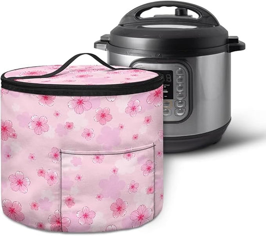 Peach Blossom Pressure Cooker Insulation Handbag Smooth Flat Surface Electric Pressure Cooker Storage Bag Enclosed Bottom