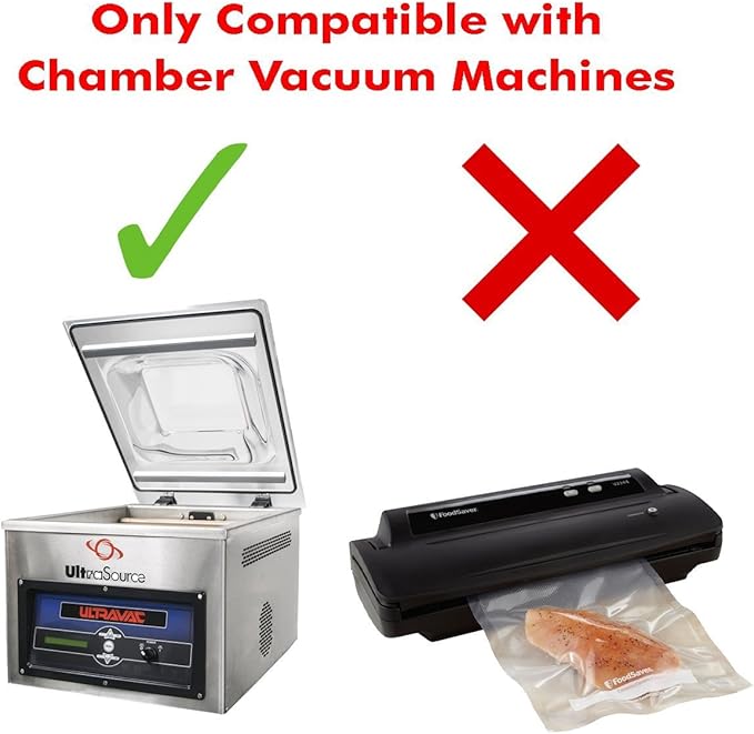 UltraSource - Chamber Machine Pouches 3 Mil Thickness, 10" x 12", Pack of 1000 Vacuum Chamber Pouches, BPA-Free Pre-Cut Chamber Vacuum Sealer Bags with tear notch