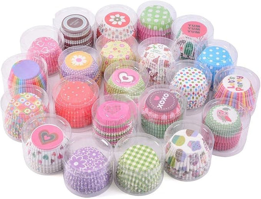 1000pcs Random Colorful Designs Christmas, Wedding Cake Decorating Baking Cups Cupcake Liners