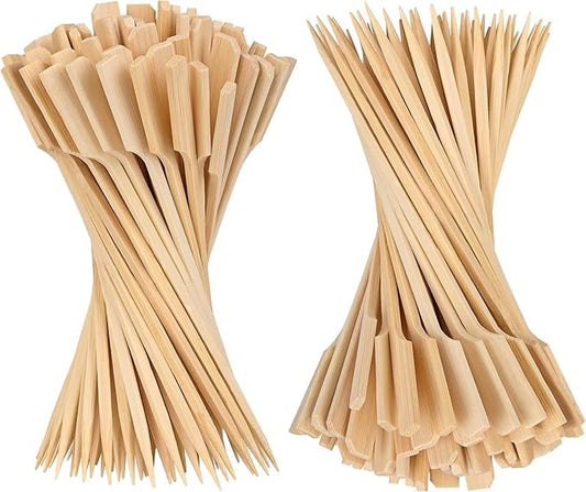 Bamboo Skewers 12 Inch,200 PCS Cocktail Skewers, Wooden Skewers for Appetizers，BBQ，Fruit Kabobs，Sandwich，Drink.…