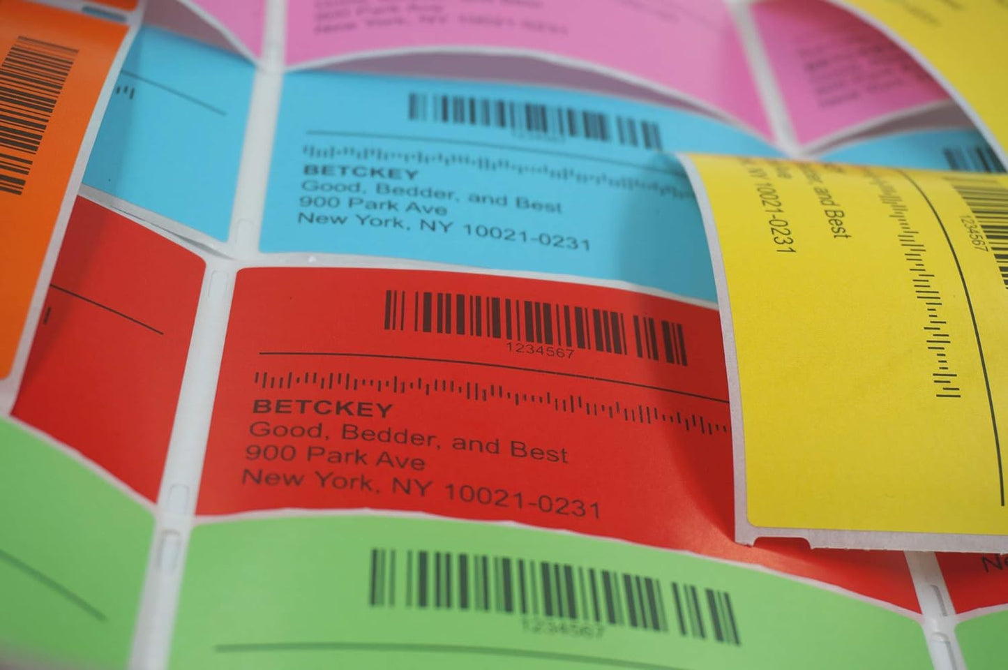 BETCKEY - 1" x 0.5" Small Labels Compatible with Zebra & Rollo Label Printer, Premium Adhesive & Perforated[Orange, 6 Rolls, 14580 Labels]