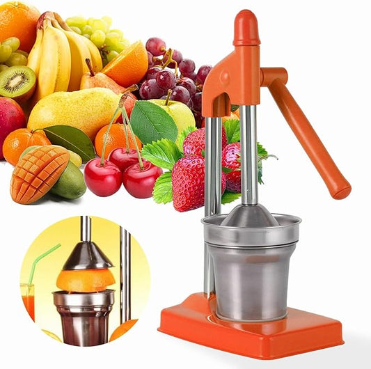 Cast Iron Juicer Hand Press, Manual Juicer Stainless Steel Lemon Squeezer Home Decor, Heavy Duty Countertop Lime Citrus Crush Machine for Fresh Lemonade Orange Juice, Easy to Clean