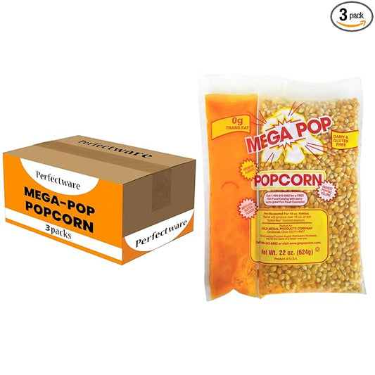16oz Popcorn Portion Packs with Premeasured Salt and Oil- Package of 3ct