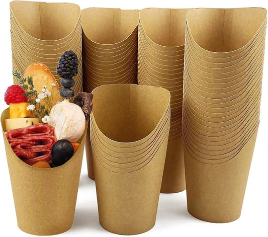 CAMKYDE 100 Pcs French Fries Holder, 12oz Disposable Paper French Fry Cups Charcuterie Cups for all Occasions (12oz)