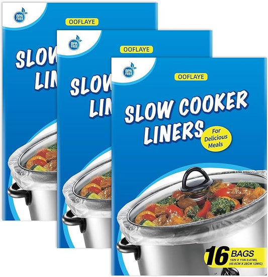 Slow Cooker Liners Small Size Pot Liners Disposable Cooking Bags Fit 1QT to 3QT Suitable for Slow Cooker and Oval & Round Pot (48)
