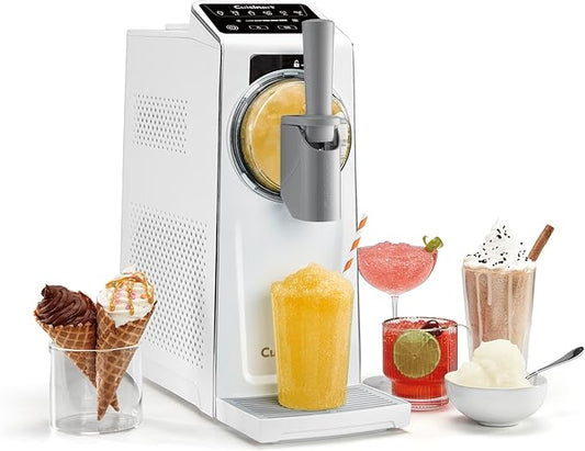 Cuisinart 6-in-1 Slushy & Soft-Serve Maker, Ice Cream Maker Machine Makes Soft-Serve Ice Cream, Slushies, Sorbet and More, Quick-Freeze Chill Technology Maintains Perfect Temperature, ICE-200
