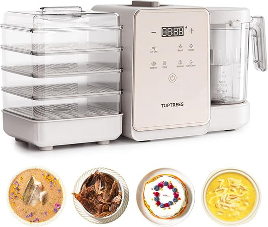 Pet Fresh Maker - Food Processor with Recipe for Dog Treats, DIY Cat Churu, Crunchy Treats, 10 Types of Homemade Pet Foods for Dog Birthday,7-in-1 Cooking Machine with Easy One-Step Touch Panel