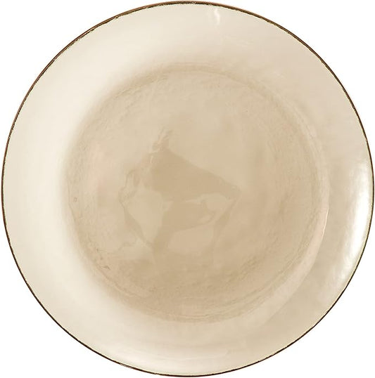 Fortessa Los Cabos Glass Dinnerware Collection, Dinner Plate (Set of 4), 10.5 Inch, Ginger Root
