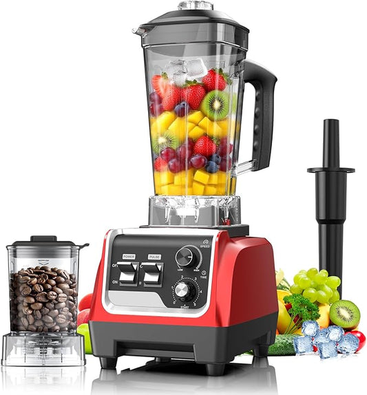 1800W Blender for Smoothies, 70oz Pitcher & 20oz Grinder, 28000 RPM High Speed Countertop Blender for Kitchen for Ice Crushing, Frozen Fruits & Nut Butter, 1-5 Min Timer, Multiple Speeds