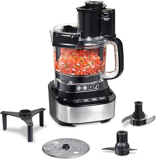 Hamilton Beach Stack & Snap Food Processor with Bowl Scraper, 10 Cup Capacity, Black, (Renewed) R70822