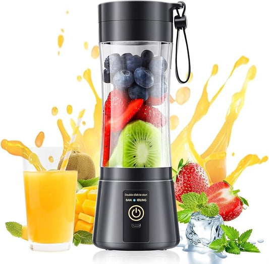 Cordless Portable Personal Size Blender - Mini Blender Make Smoothies and Shakes, 380Ml BPA Free Travel Cup, Powerful Blending Suit in Office/Home/Gym, Mother's Day