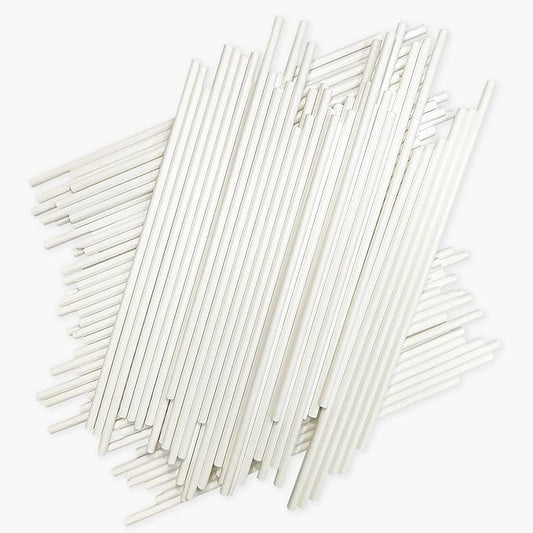 150 Count 4 INCH White Paper Lollipop Sticks,Cake Pop Sticks,Sucker Sticks for Cookies,Rainbow Candy,Chocolate,Cake Topper(Dia 3.5mm)