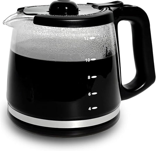 12-Cup Replacement Glass Coffee Carafe Compatible with Mr. Coffee LMX, TP, MMX, and MSX series coffeemakers