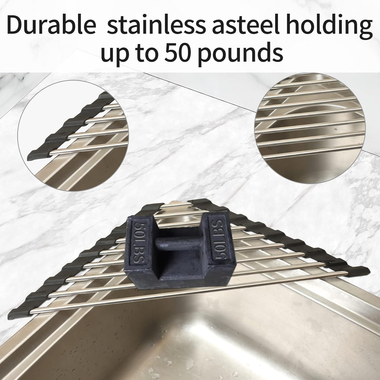 Ahyuan Roll up Dish Drying Rack Over The Sink Kitchen Roll up Sink Drying Rack Portable Dish Drainer Foldable Dish Drying Rack (Black, Triangle 16.3''X9.4'')