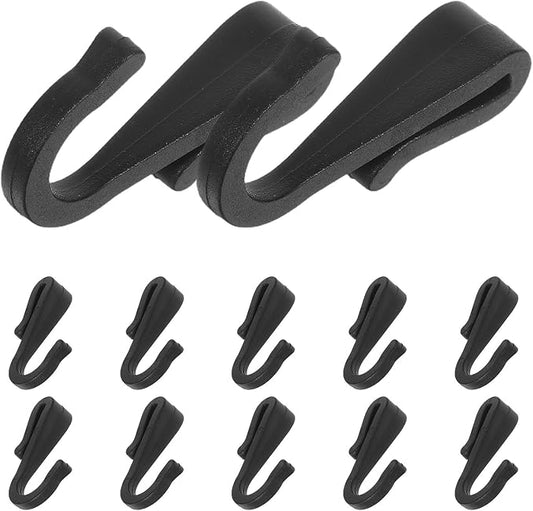 12pcs Compact Dark Plastic S-Hooks for Kitchen Storage, Utility Hanging Hooks for Pots, Pans, Towels, and Wire Grid Racks, Suitable for Kitchen, Bedroom, and Office Organization