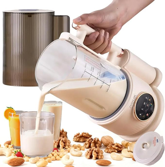 50oz Nut Milk Maker & Grinders, 10-in-1 Soy, Almond, Oat & Rice Milk Maker with 12 Stainless Steel Blades, Vegan Blender with Delay Start, Boil Water & Easy Self-Cleaning