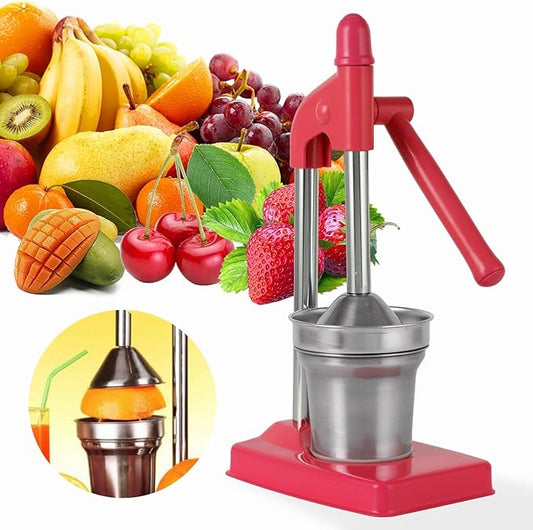 Cast Iron Juicer Hand Press, Manual Juicer Stainless Steel Lemon Squeezer Home Decor, Heavy Duty Countertop Lime Citrus Crush Machine for Fresh Lemonade Orange Juice, Easy to Clean